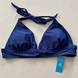 Cupshe Women's blue Halter Bikini Top 1X NWT